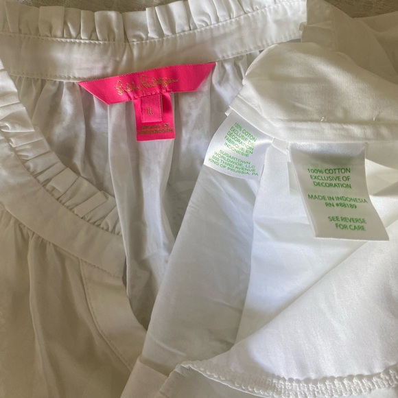 Lilly pulitzer novella ruffle hem top - Picture 4 of 5